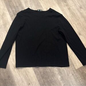Lauren Ralph Lauren Classic Black Long Sleeve Top